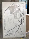 Expressive Line Abstract Hand-Painted Oil Painting