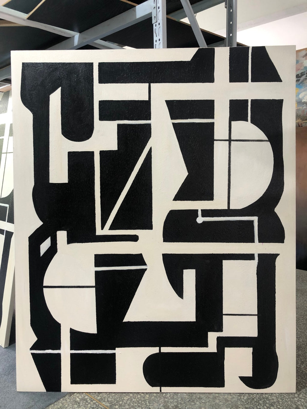 Geometric Maze - Hand-Painted Oil Painting