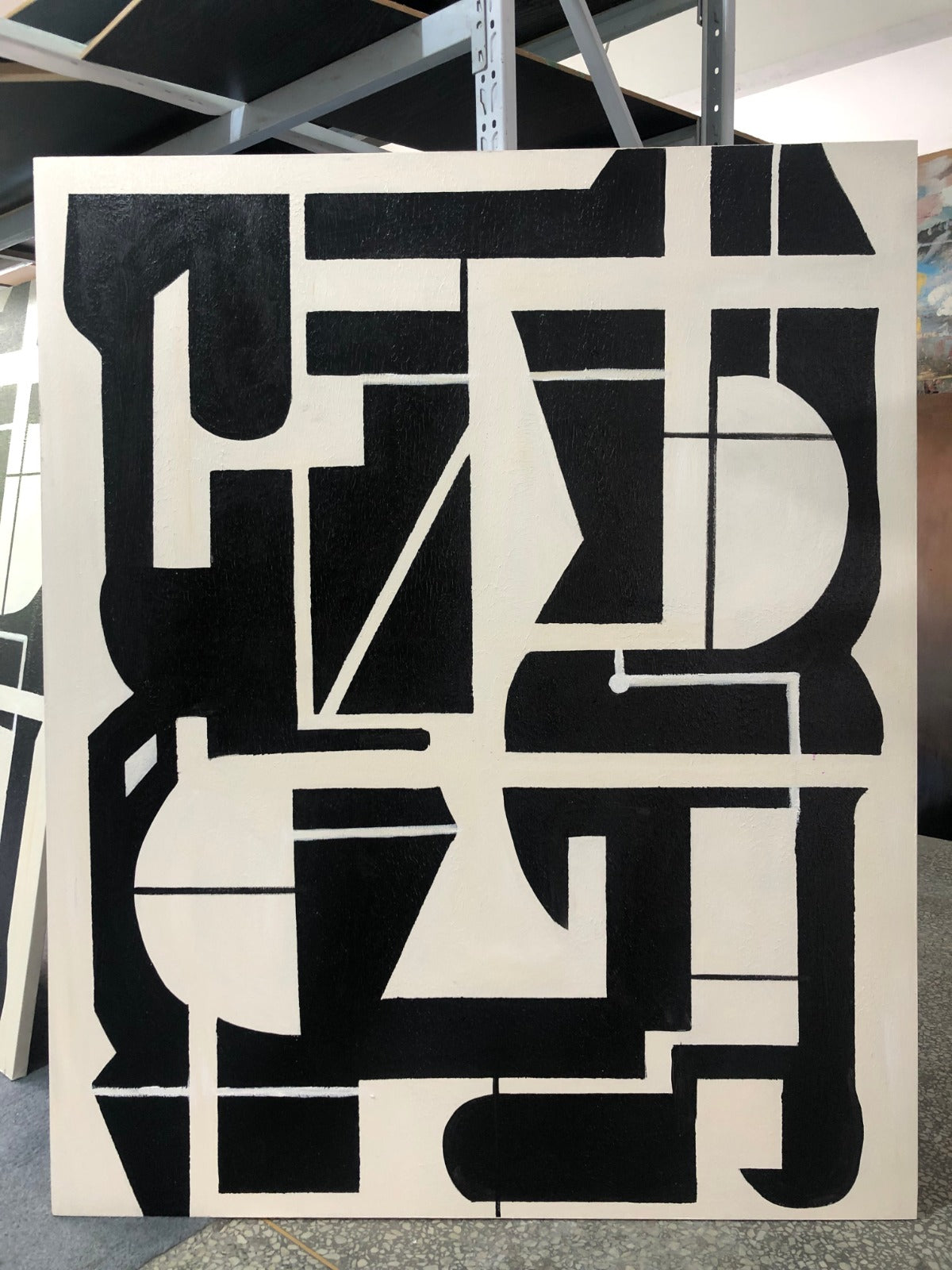 Geometric Maze - Hand-Painted Oil Painting