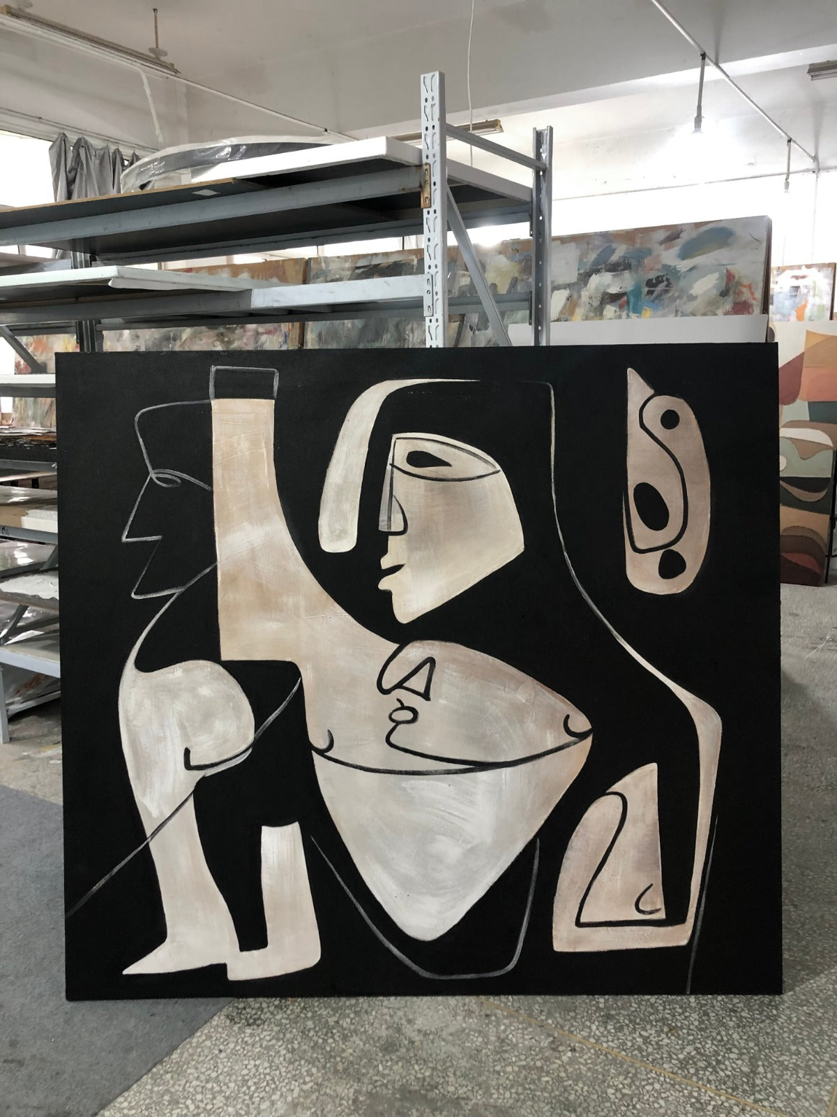 Cubist Portrait - Hand-Painted Oil Painting