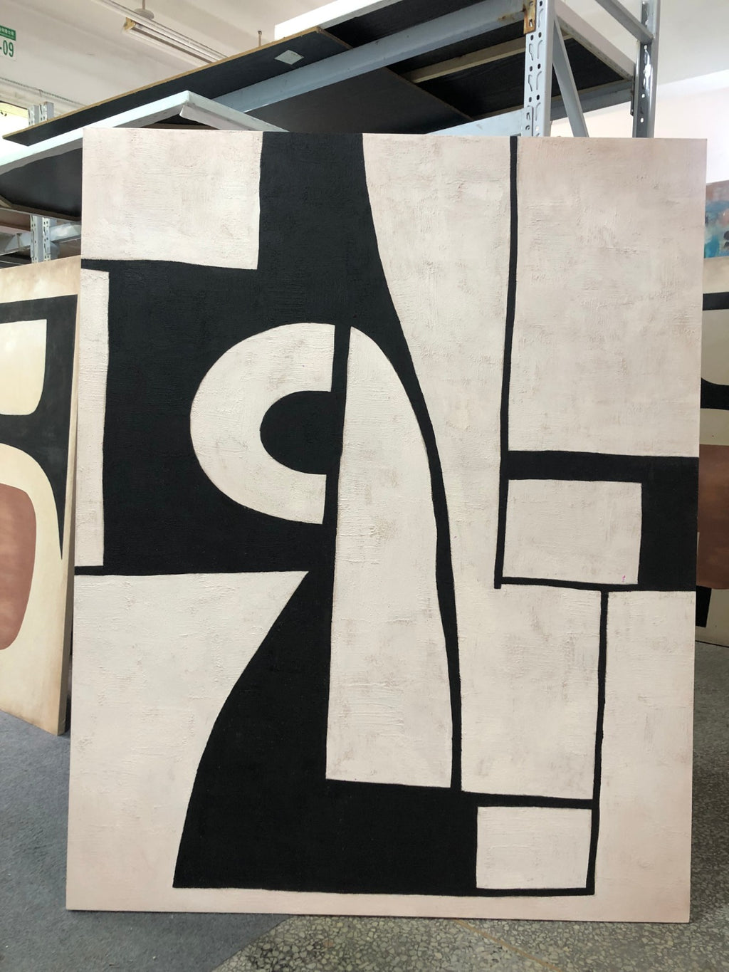 Hand-painted oil painting - Geometric Composition