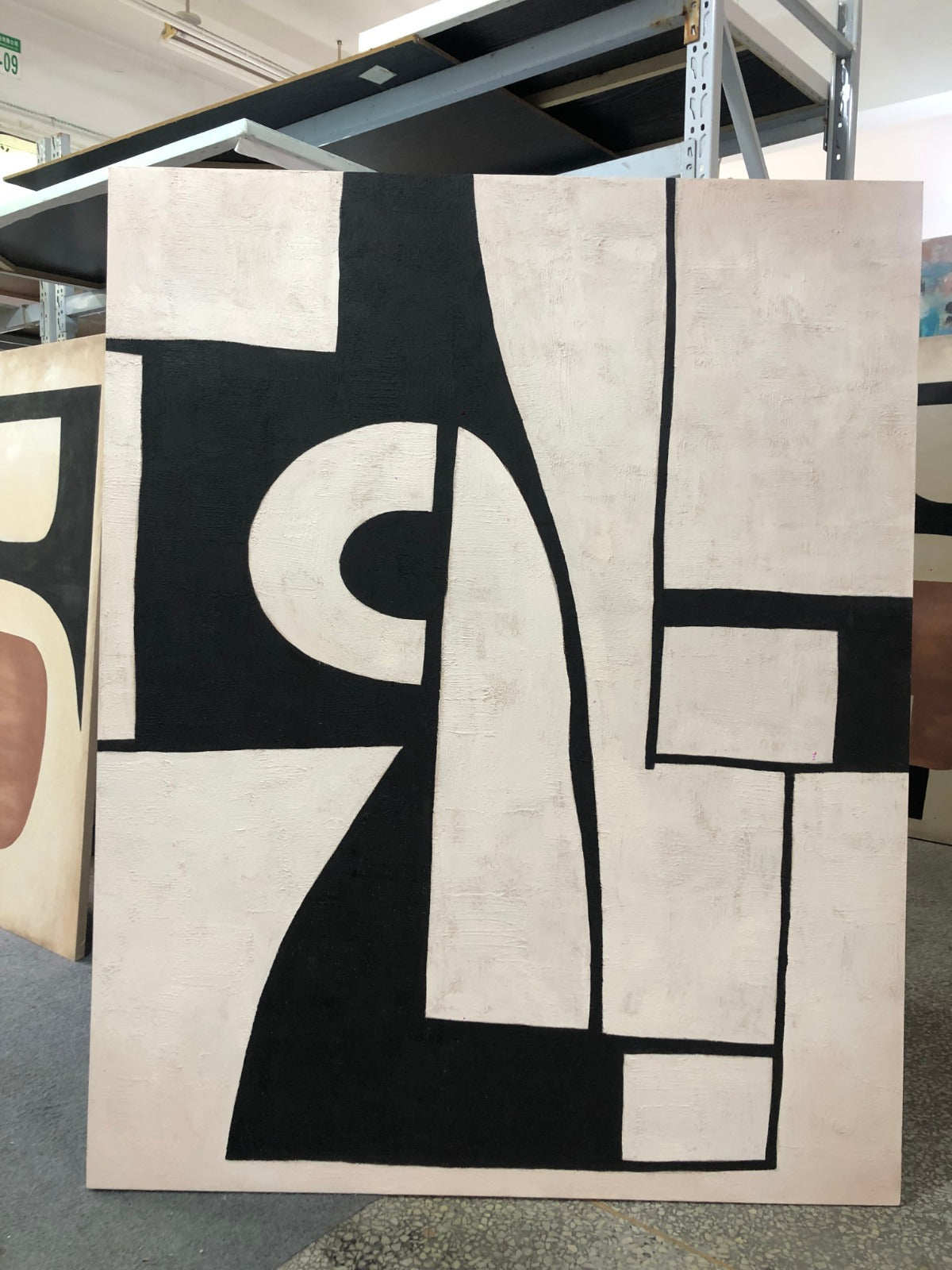 Hand-painted oil painting - Geometric Composition