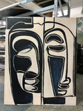 Abstract Faces Duo - Hand-painted oil painting