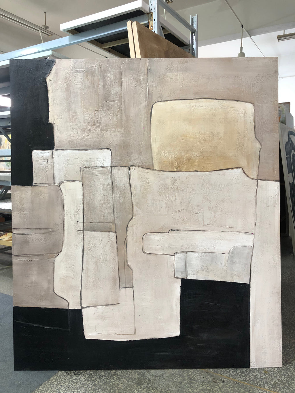 Brutalist Architecture - Hand-painted oil painting