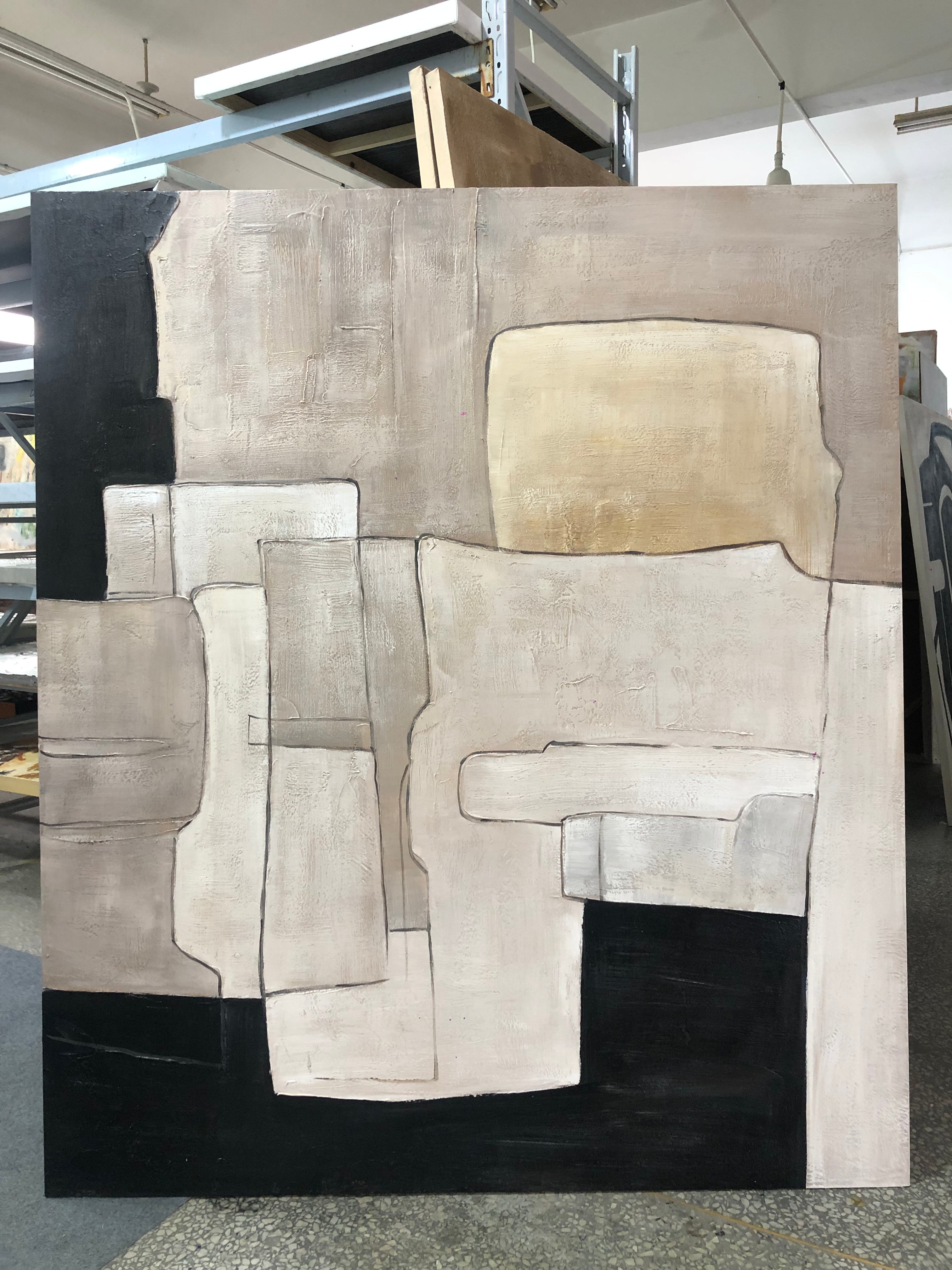 Brutalist Architecture - Hand-painted oil painting
