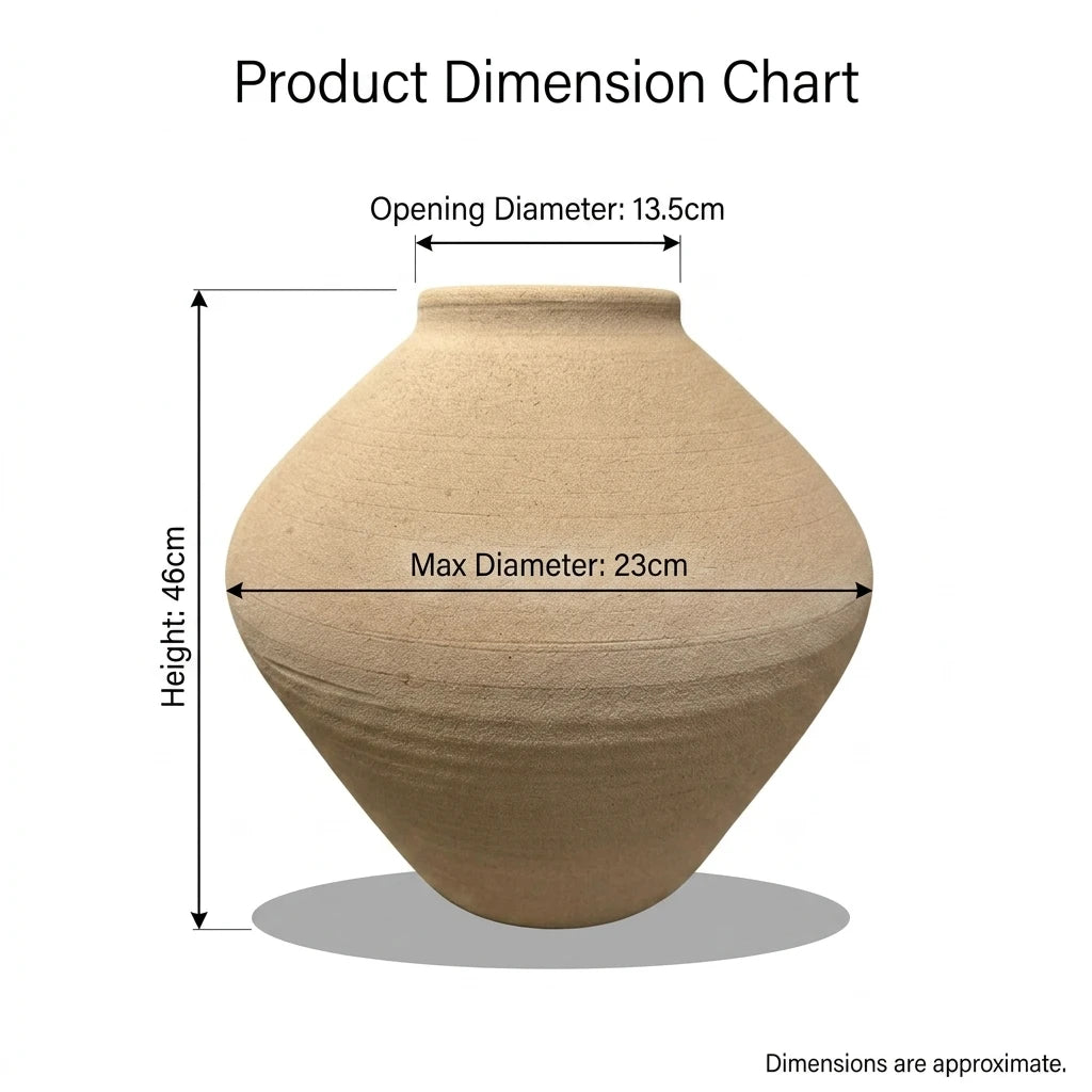 Elegant Blue and White Floral Ceramic Ginger Jar Dimension Chart