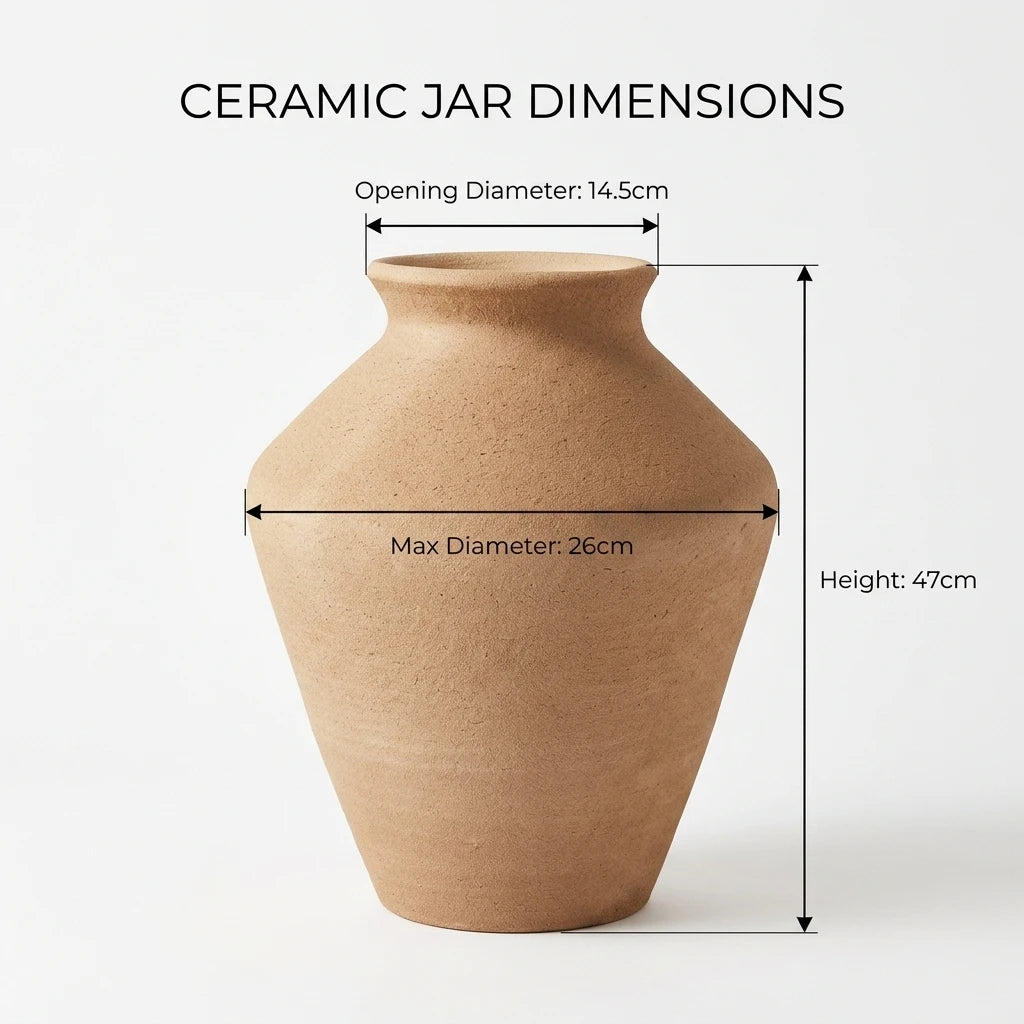 Grand Blue and White Dragon Ceramic Ginger Jar Dimension Chart
