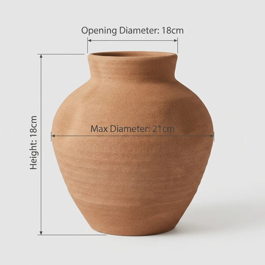 Petite Handcrafted Textured Ceramic Ginger Jar Dimension Chart