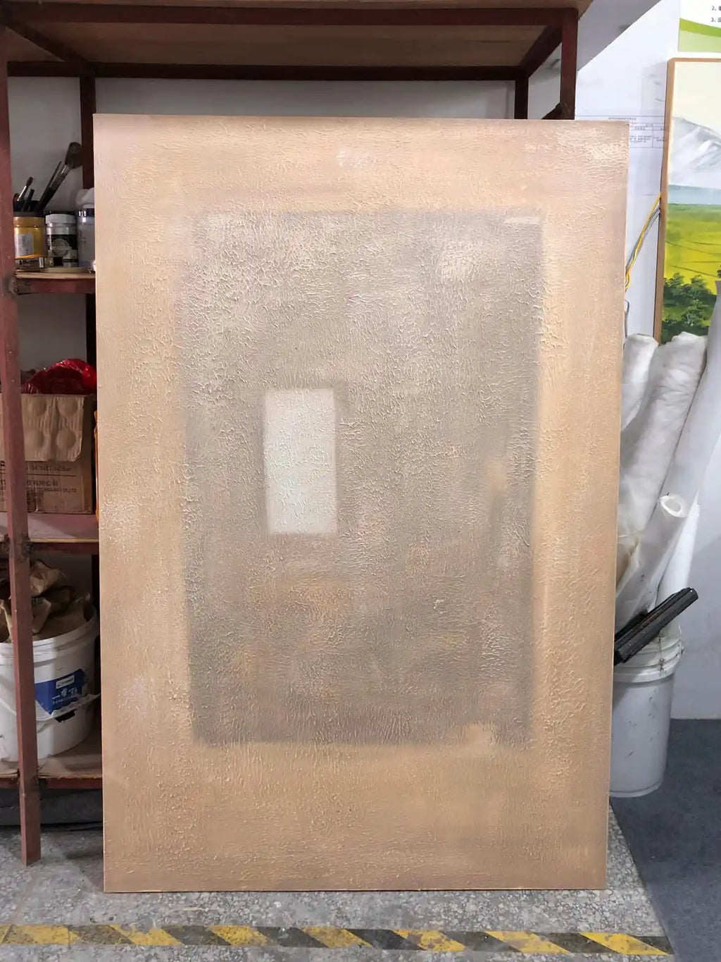 Minimalist Sandy Texture Abstract Oil Painting - Main View