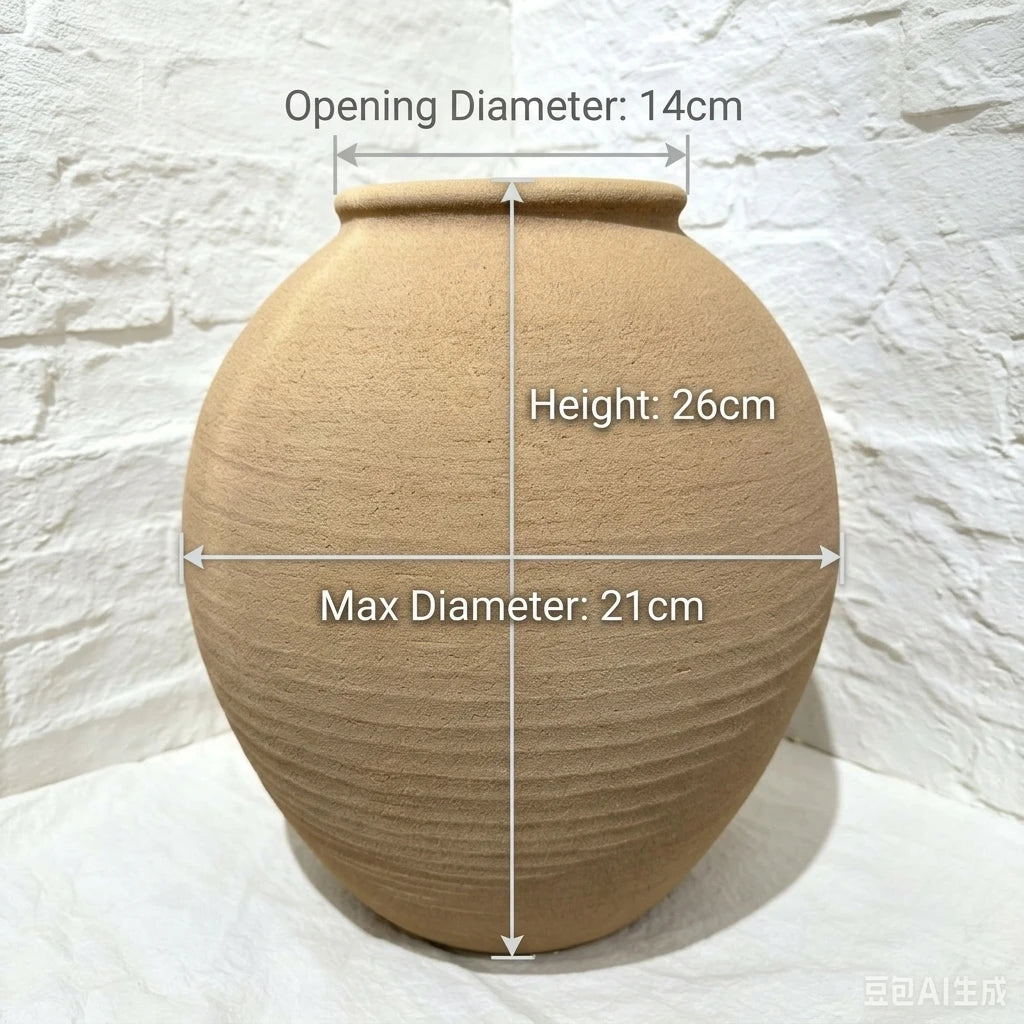 Hand-Painted Blue and White Ceramic Ginger Jar Dimension Chart