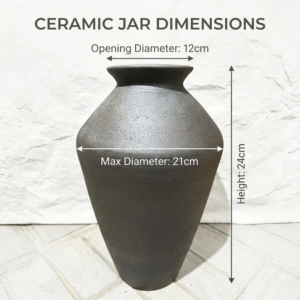 Vintage Style Ceramic Temple Jar Dimension Chart