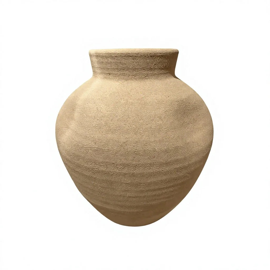 Petite Handcrafted Textured Ceramic Ginger Jar White Background
